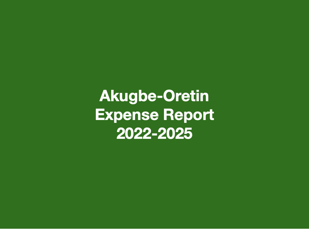 akugbe oretin expenses report 2022 through 2025